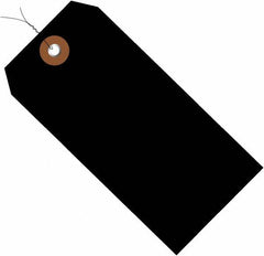 Made in USA - 6-1/4" High x 3-1/8" Long, Safety & Facility Blank Tag - Black Vinyl - Americas Industrial Supply