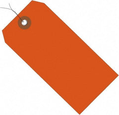 Made in USA - 6-1/4" High x 3-1/8" Long, Safety & Facility Blank Tag - Orange Vinyl - Americas Industrial Supply