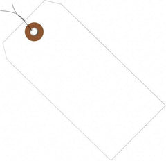 Made in USA - 6-1/4" High x 3-1/8" Long, Safety & Facility Blank Tag - White Vinyl - Americas Industrial Supply