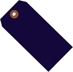 Made in USA - 6-1/4" High x 3-1/8" Long, Safety & Facility Blank Tag - Blue Vinyl - Americas Industrial Supply