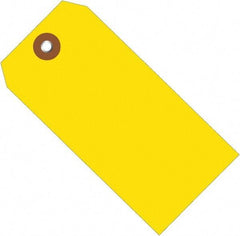 Made in USA - 4-3/4" High x 2-3/8" Long, Safety & Facility Blank Tag - Yellow Vinyl - Americas Industrial Supply