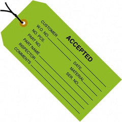 Made in USA - 4-3/4" High x 2-3/8" Long, Safety & Facility Blank Tag - Green Cardstock - Americas Industrial Supply