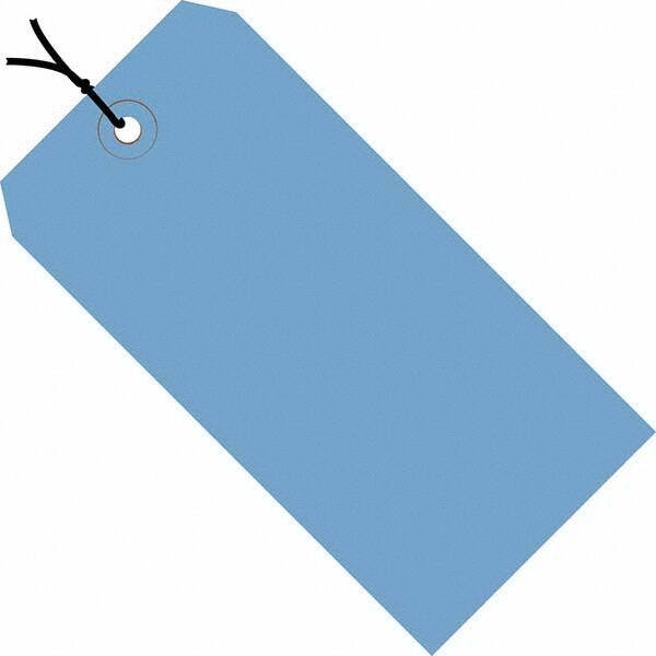 Made in USA - 8" High x 4" Long, Safety & Facility Blank Tag - Dark Blue Cardstock - Americas Industrial Supply