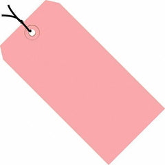 Made in USA - 8" High x 4" Long, Safety & Facility Blank Tag - Pink Cardstock - Americas Industrial Supply