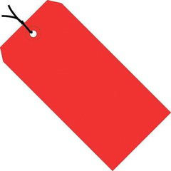 Made in USA - 4-3/4" High x 2-3/8" Long, Safety & Facility Blank Tag - Red Cardstock - Americas Industrial Supply
