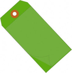 Made in USA - 4-3/4" High x 2-3/8" Long, Safety & Facility Blank Tag - Green Vinyl - Americas Industrial Supply