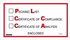 Value Collection - 1,000 Piece, 5-1/2" Long x 10" Wide, Packing List Envelope - Packing List/Certificate of Compliance/Certificate of Analysis Enclosed, Red/Black - Americas Industrial Supply