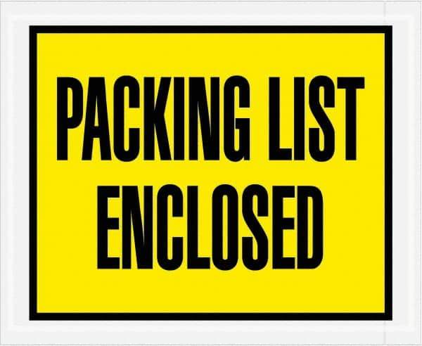 Value Collection - 1,000 Piece, 4-1/2" Long x 5-1/2" Wide, Packing List Envelope - Packing List Enclosed, Yellow - Americas Industrial Supply