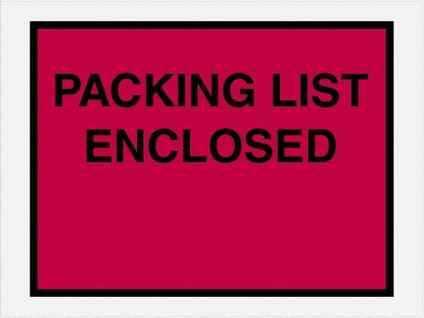 Value Collection - 1,000 Piece, 4-1/2" Long x 6" Wide, Packing List Envelope - Packing List Enclosed, Red - Americas Industrial Supply