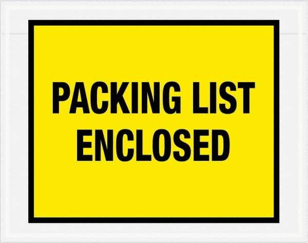 Value Collection - 1,000 Piece, 7" Long x 5-1/2" Wide, Packing List Envelope - Packing List Enclosed, Yellow - Americas Industrial Supply