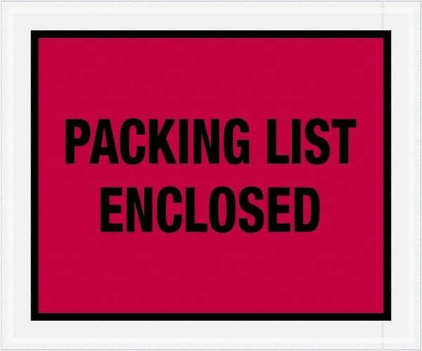 Value Collection - 500 Piece, 10" Long x 12" Wide, Packing List Envelope - Packing List Enclosed, Red - Americas Industrial Supply