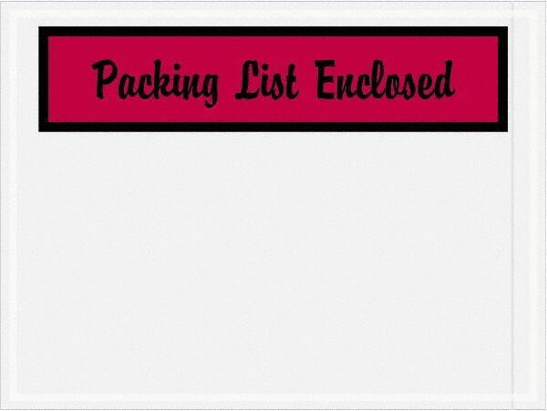 Value Collection - 1,000 Piece, 4-1/2" Long x 6" Wide, Packing List Envelope - Packing List Enclosed, Red - Americas Industrial Supply