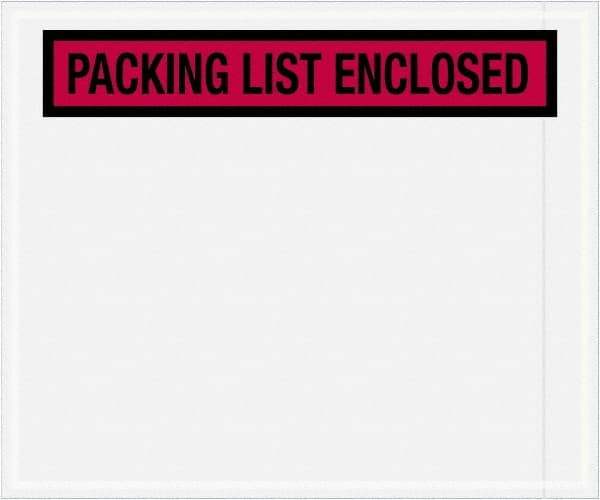 Value Collection - 500 Piece, 10" Long x 12" Wide, Packing List Envelope - Packing List Enclosed, Red - Americas Industrial Supply