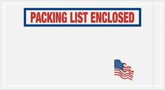 Value Collection - 1,000 Piece, 5-1/2" Long x 10" Wide, Packing List Envelope - Packing List Enclosed, Red, White & Blue - Americas Industrial Supply