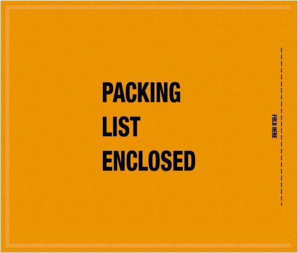 Value Collection - 1,000 Piece, 8-1/2" Long x 10" Wide, Packing List Envelope - Packing List Enclosed, Orange - Americas Industrial Supply