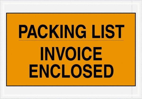 Value Collection - 1,000 Piece, 7" Long x 10" Wide, Packing List Envelope - Packing List/Invoice Enclosed, Orange - Americas Industrial Supply