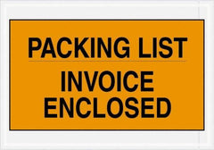 Value Collection - 1,000 Piece, 7" Long x 10" Wide, Packing List Envelope - Packing List/Invoice Enclosed, Orange - Americas Industrial Supply
