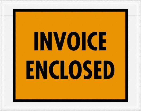 Value Collection - 1,000 Piece, 7" Long x 5-1/2" Wide, Packing List Envelope - Invoice Enclosed, Orange - Americas Industrial Supply