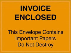 Value Collection - 1,000 Piece, 4-1/2" Long x 6" Wide, Packing List Envelope - Important Papers Enclosed, Orange - Americas Industrial Supply