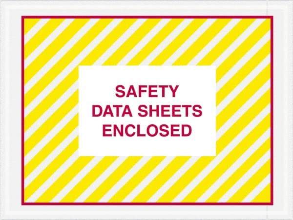 Value Collection - 1,000 Piece, 4-1/2" Long x 6" Wide, Packing List Envelope - Material Safety Data Sheets Enclosed, Printed & Clear - Americas Industrial Supply