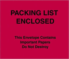 Value Collection - 1,000 Piece, 7" Long x 6" Wide, Packing List Envelope - Packing List Enclosed, Red - Americas Industrial Supply