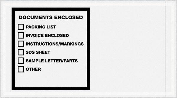 Value Collection - 1,000 Piece, 5-1/2" Long x 10" Wide, Packing List Envelope - Documents Enclosed, Printed & Clear - Americas Industrial Supply