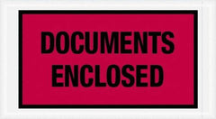 Value Collection - 1,000 Piece, 5-1/2" Long x 10" Wide, Packing List Envelope - Documents Enclosed, Red - Americas Industrial Supply