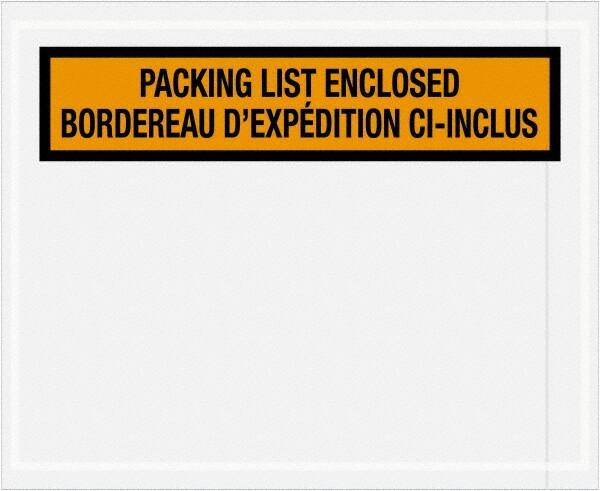 Value Collection - 1,000 Piece, 4-1/2" Long x 5-1/2" Wide, Packing List Envelope - Orange - Americas Industrial Supply