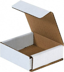 Made in USA - 4" Wide x 4" Long x 1" High Rectangle Crush Proof Mailers - 1 Wall, White - Americas Industrial Supply