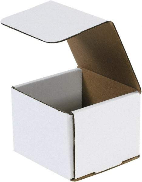 Made in USA - 4-3/8" Wide x 4-3/8" Long x 3-1/2" High Rectangle Crush Proof Mailers - 1 Wall, White - Americas Industrial Supply