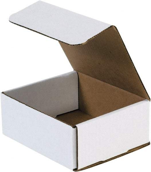 Made in USA - 5-3/8" Wide x 6-3/16" Long x 2-1/2" High Rectangle Crush Proof Mailers - 1 Wall, White - Americas Industrial Supply