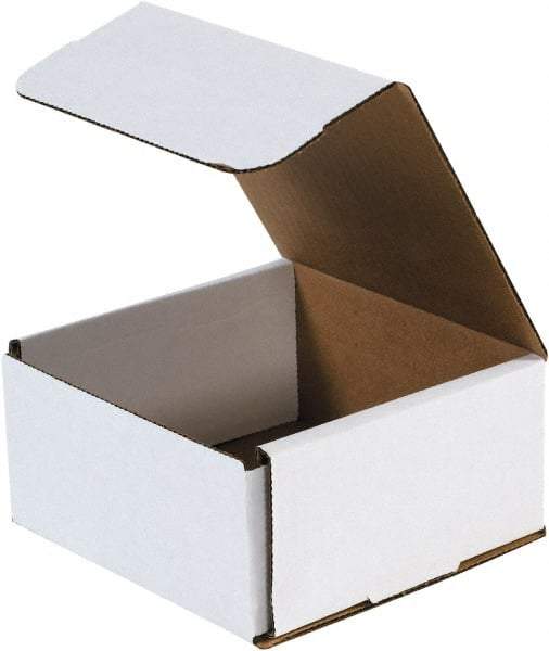 Made in USA - 8" Wide x 8" Long x 3" High Rectangle Crush Proof Mailers - 1 Wall, White - Americas Industrial Supply