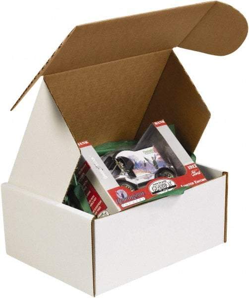 Made in USA - 12" Wide x 16" Long x 6" High Rectangle Crush Proof Mailers - 1 Wall, White - Americas Industrial Supply