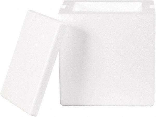 Made in USA - 6" Wide x 8" Long x 9" High Rectangle Insulated Box - White - Americas Industrial Supply