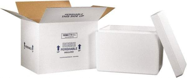 Made in USA - 15-1/2" Wide x 21-1/4" Long x 15-1/2" High Rectangle Insulated Box - 1 Wall, White - Americas Industrial Supply