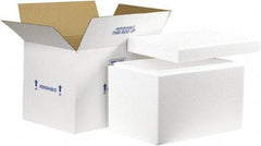 Made in USA - 12" Wide x 19" Long x 12-1/2" High Rectangle Insulated Box - 1 Wall, White - Americas Industrial Supply