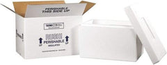 Made in USA - 10" Wide x 17" Long x 10-1/2" High Rectangle Insulated Box - 1 Wall, White - Americas Industrial Supply