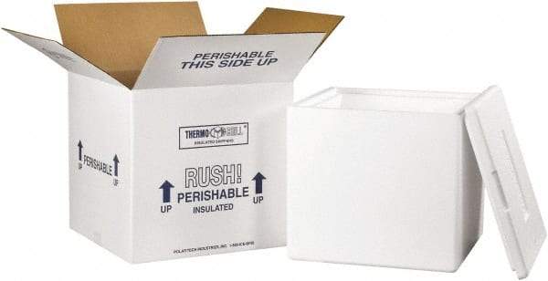 Made in USA - 13" Wide x 13" Long x 12-1/2" High Rectangle Insulated Box - 1 Wall, White - Americas Industrial Supply