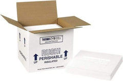 Made in USA - 8-1/4" Wide x 10-1/2" Long x 9-1/4" High Rectangle Insulated Box - 1 Wall, White - Americas Industrial Supply