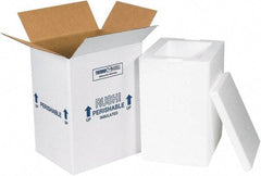 Made in USA - 6" Wide x 8" Long x 12" High Rectangle Insulated Box - 1 Wall, White - Americas Industrial Supply