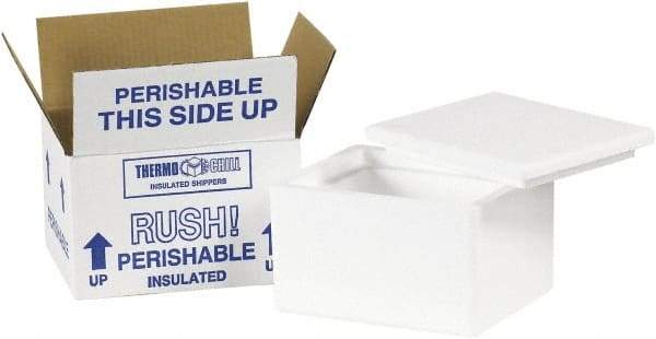 Made in USA - 4-1/2" Wide x 6" Long x 3" High Rectangle Insulated Box - 1 Wall, White - Americas Industrial Supply