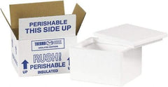 Made in USA - 4-1/2" Wide x 6" Long x 3" High Rectangle Insulated Box - 1 Wall, White - Americas Industrial Supply