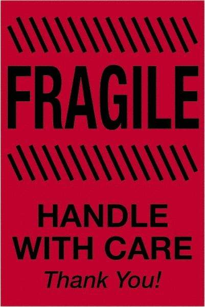 Tape Logic - 3" Long, Fluorescent Red Paper Shipping Label - For Multi-Use - Americas Industrial Supply