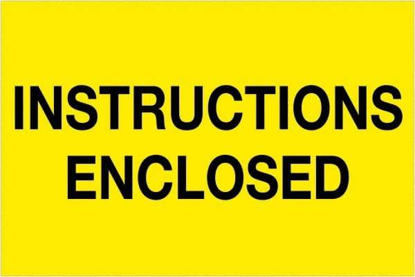 Tape Logic - 3" Long, Fluorescent Yellow Paper Shipping Label - For Multi-Use - Americas Industrial Supply