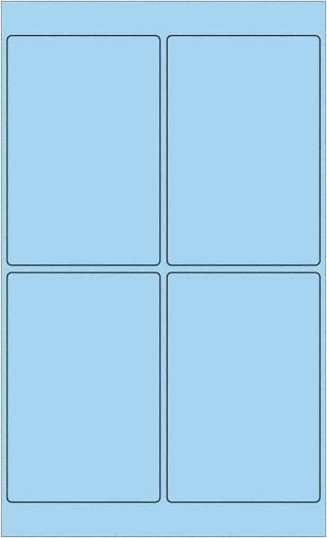 Tape Logic - 6" Long, Pastel Blue Paper Laser Label - For Laser Printers - Americas Industrial Supply