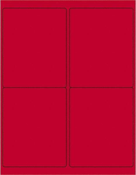 Tape Logic - 5" Long, Fluorescent Red Paper Laser Label - For Laser Printers - Americas Industrial Supply