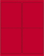 Tape Logic - 5" Long, Fluorescent Red Paper Laser Label - For Laser Printers - Americas Industrial Supply