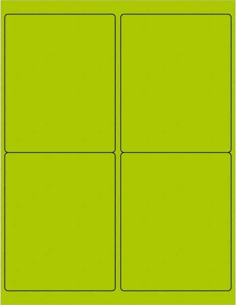Tape Logic - 5" Long, Fluorescent Green Paper Laser Label - For Laser Printers - Americas Industrial Supply