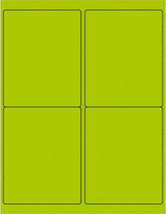 Tape Logic - 5" Long, Fluorescent Green Paper Laser Label - For Laser Printers - Americas Industrial Supply