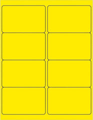 Made in USA - 4" Long, Fluorescent Yellow Paper Laser Label - For Laser Printers - Americas Industrial Supply